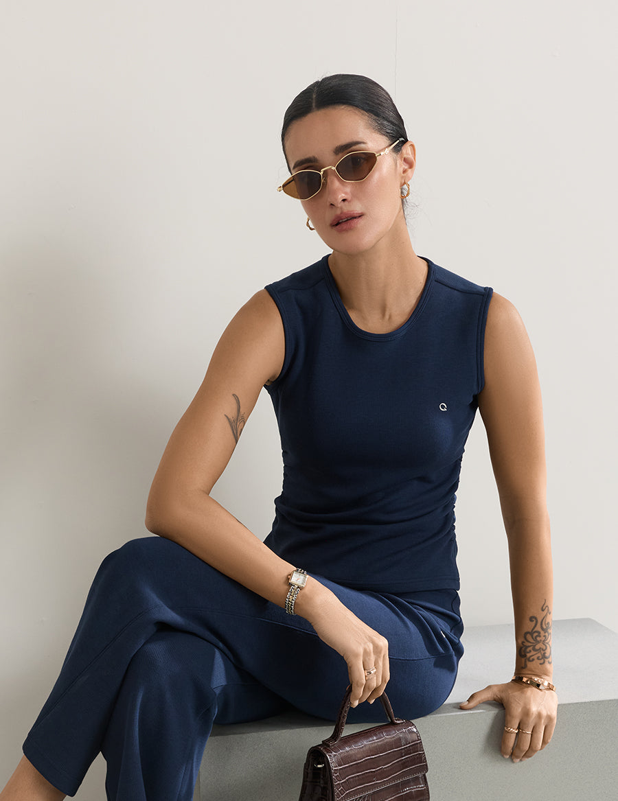 Qloud Rib Ruched Top