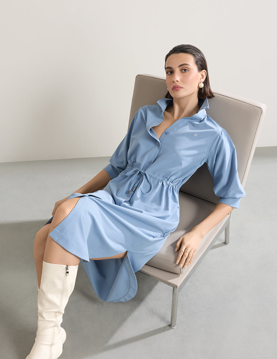 Textured Everyday SeeQ Shirt Dress