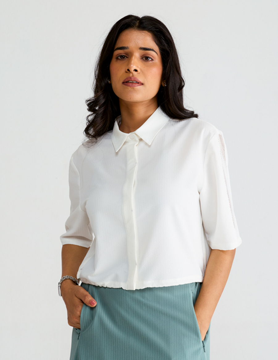 SeeQ Textured Crop Shirt Jacket